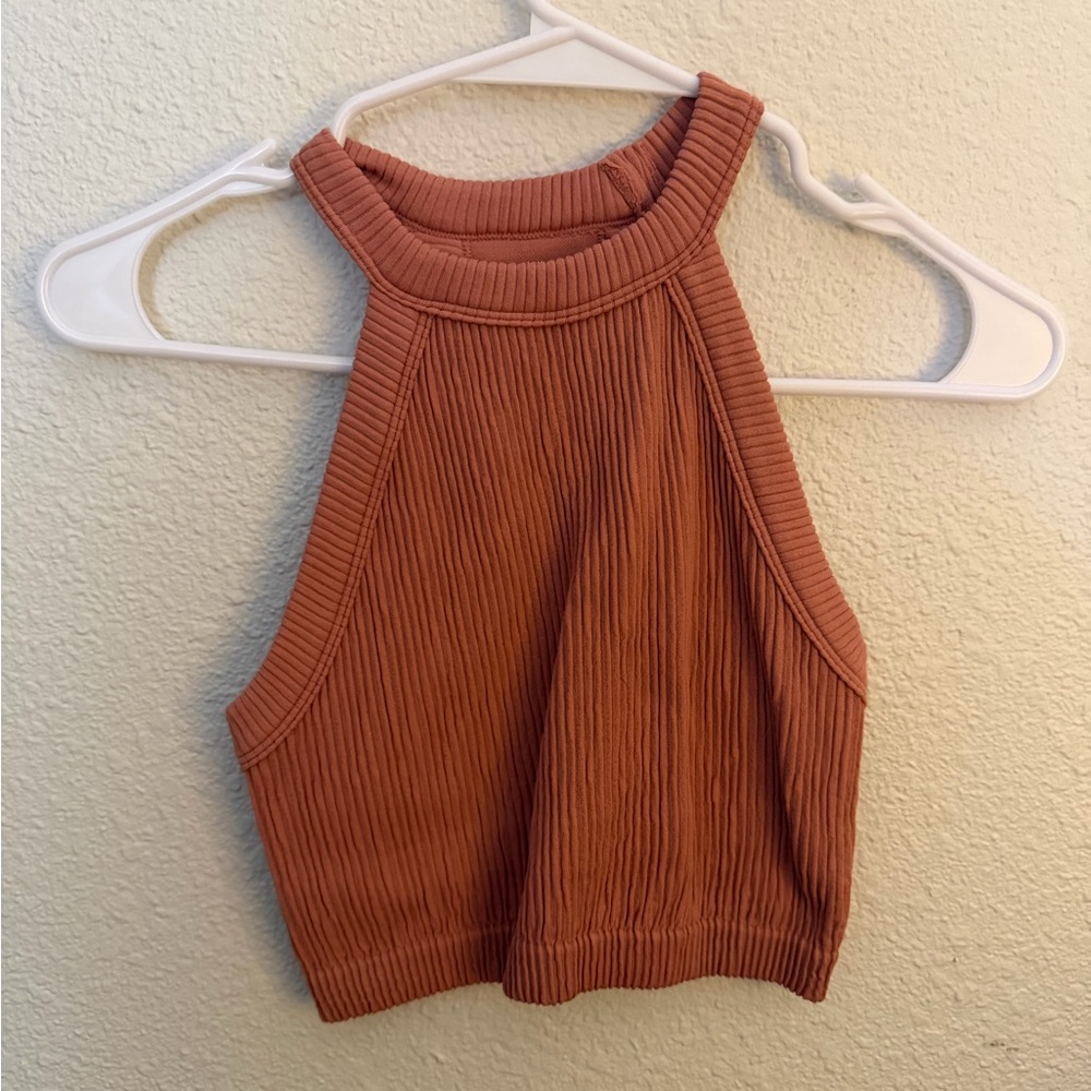 Aerie Pink Ribbed Crop Top